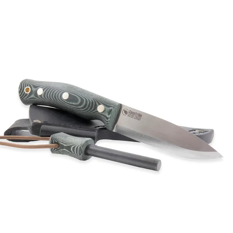 Casstrom No. 10 Swedish Forest Knife with Fire Steel in Green Micarta